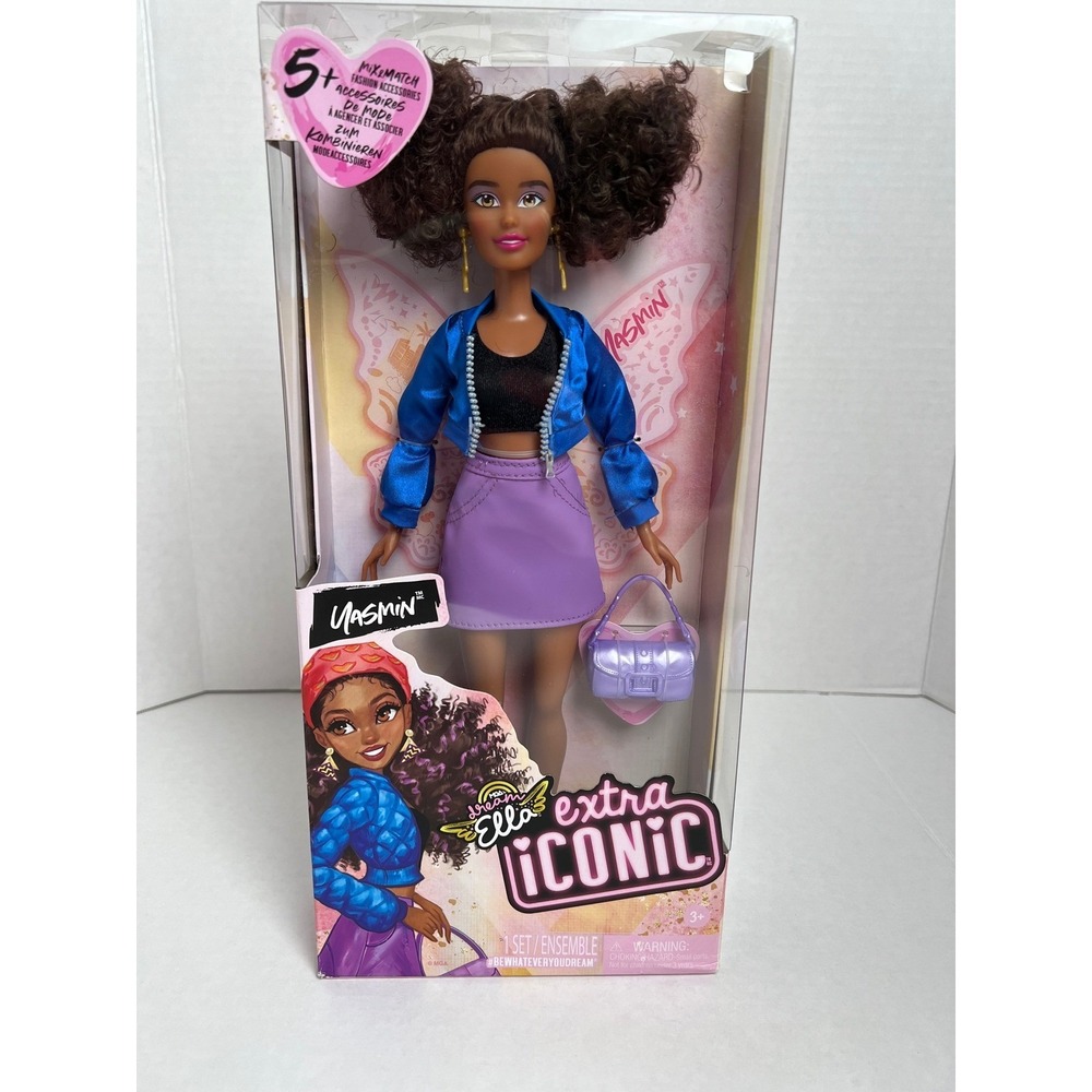 MGA Dream Ella Extra Iconic Yasmin Fashion Doll Blue Jacket Purple Skirt New